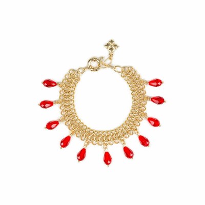 Red Women's Patricia Nash Chain Mail Bracelets | 06324DVJI